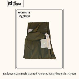 Fabletics Oasis High-Waisted Pocketed Kick Flare Utility Green